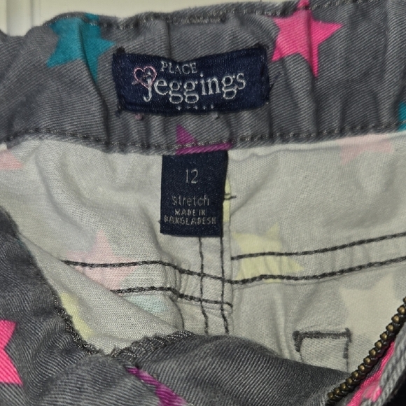 PLACE Gray Jeggings Colorful Stars JR. 12 ADJ WAIST  Y2K FUN UNIQUE COMFY BOLD - Picture 8 of 14